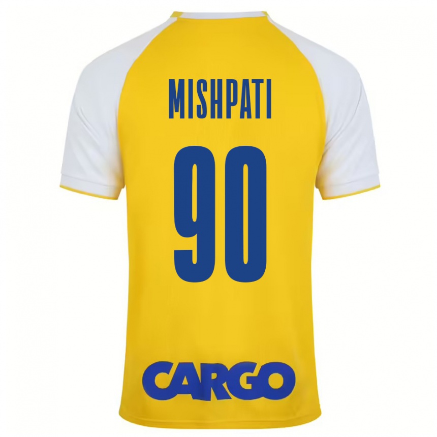 Enfant Football Maillot Roi Mishpati #90 Jaune Blanc Tenues Domicile 2024/25