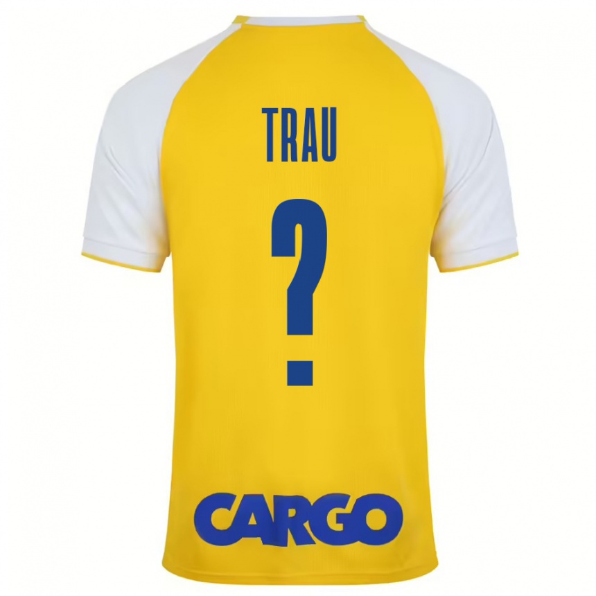 Enfant Football Maillot Idan Trau #0 Jaune Blanc Tenues Domicile 2024/25