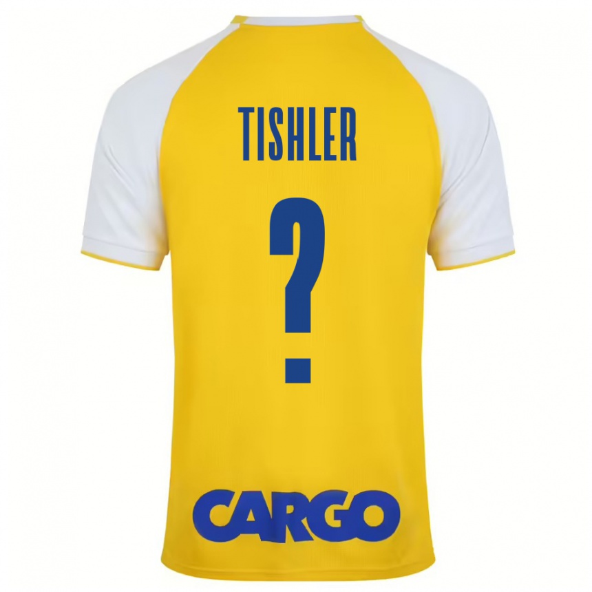 Enfant Football Maillot Daniel Tishler #0 Jaune Blanc Tenues Domicile 2024/25