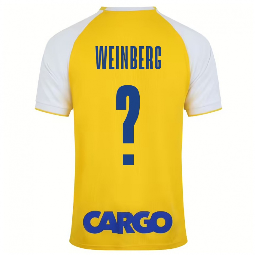 Enfant Football Maillot Idan Weinberg #0 Jaune Blanc Tenues Domicile 2024/25