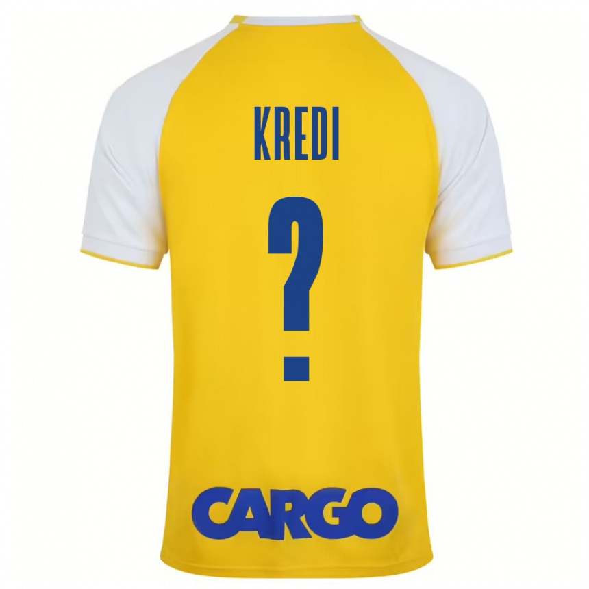 Enfant Football Maillot Amit Kredi #0 Jaune Blanc Tenues Domicile 2024/25