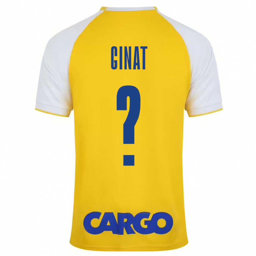 Enfant Football Maillot Eran Ginat #0 Jaune Blanc Tenues Domicile 2024/25