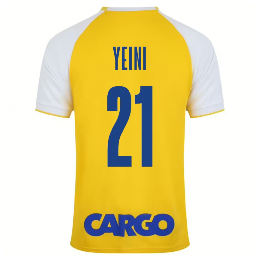 Enfant Football Maillot Sheran Yeini #21 Jaune Blanc Tenues Domicile 2024/25