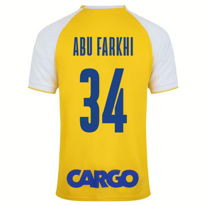 Enfant Football Maillot Sayed Abu Farkhi #34 Jaune Blanc Tenues Domicile 2024/25