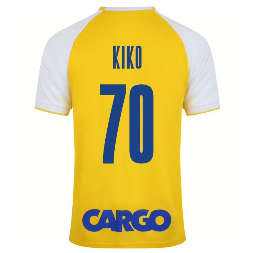 Enfant Football Maillot Kiko Bondoso #70 Jaune Blanc Tenues Domicile 2024/25