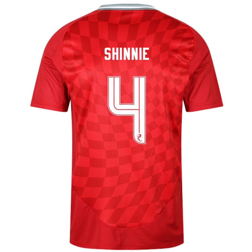 Enfant Football Maillot Graeme Shinnie #4 Rouge Tenues Domicile 2024/25