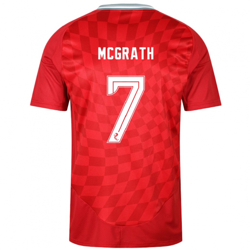 Enfant Football Maillot Jamie Mcgrath #7 Rouge Tenues Domicile 2024/25