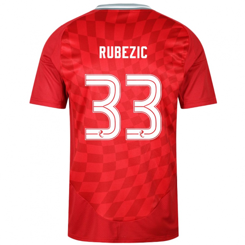 Enfant Football Maillot Slobodan Rubezic #33 Rouge Tenues Domicile 2024/25