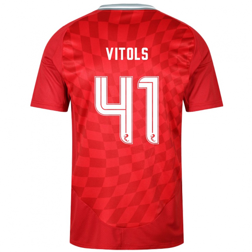 Enfant Football Maillot Rodrigo Vitols #41 Rouge Tenues Domicile 2024/25