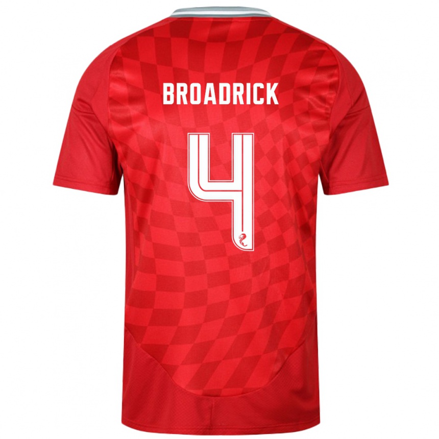 Enfant Football Maillot Jessica Broadrick #4 Rouge Tenues Domicile 2024/25