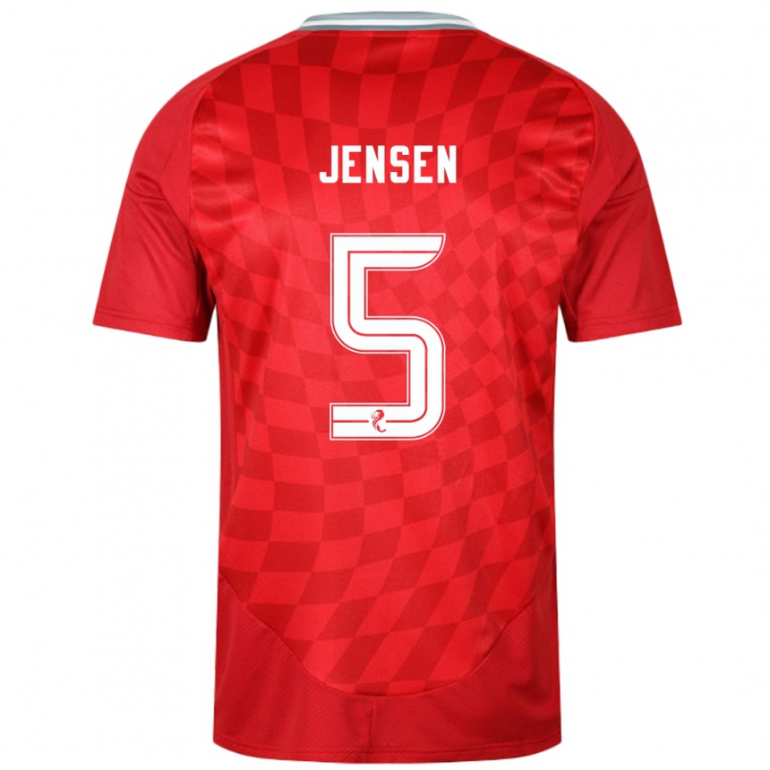 Enfant Football Maillot Richard Jensen #5 Rouge Tenues Domicile 2024/25