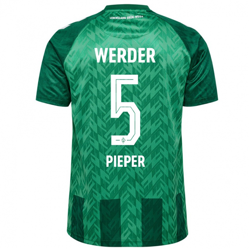 Enfant Football Maillot Amos Pieper #5 Vert Tenues Domicile 2024/25