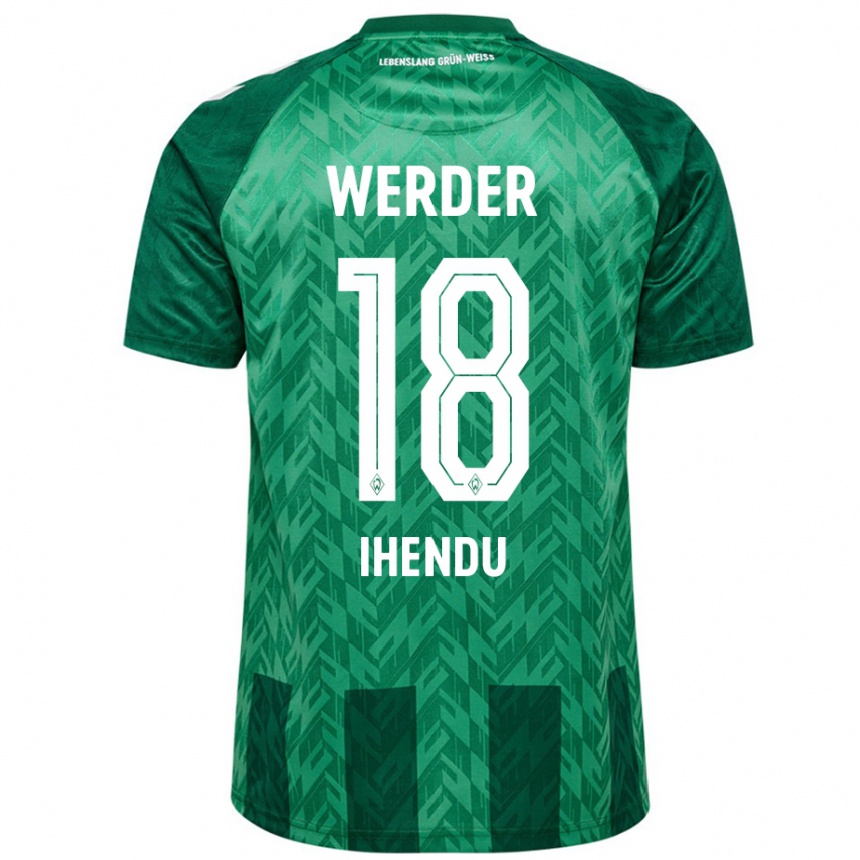 Enfant Football Maillot Daniel Ihendu #18 Vert Tenues Domicile 2024/25