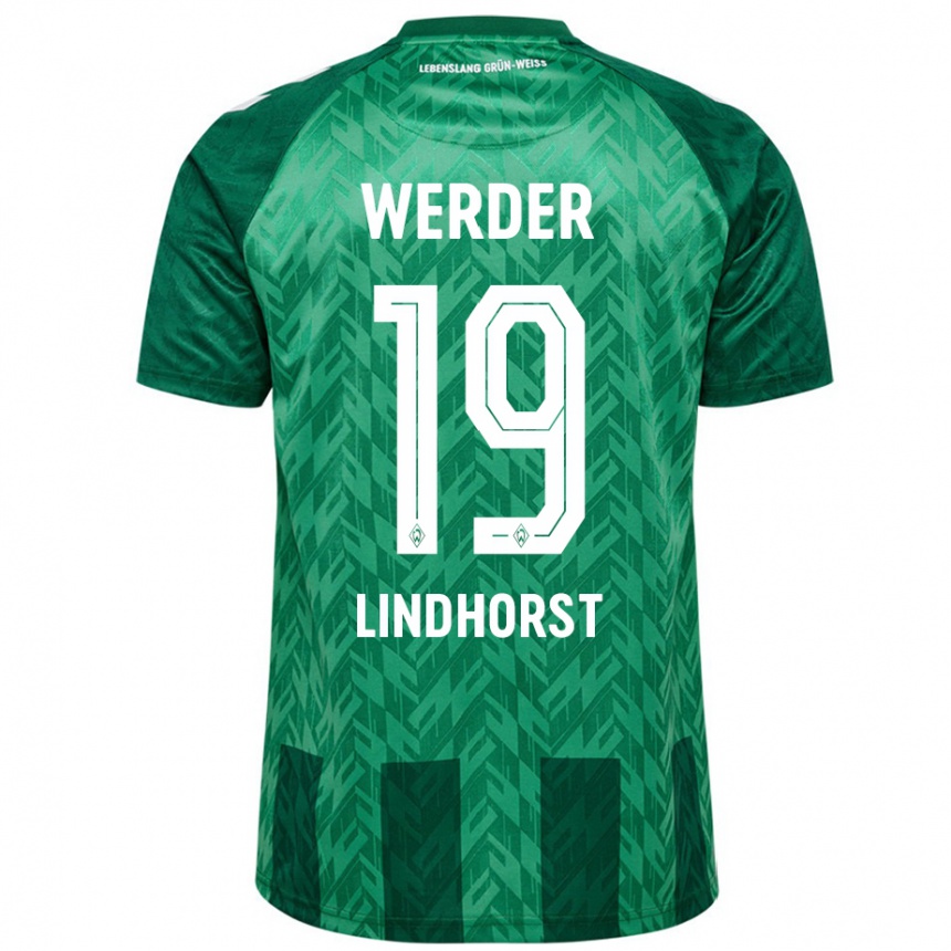 Enfant Football Maillot Jerrit Lindhorst #19 Vert Tenues Domicile 2024/25