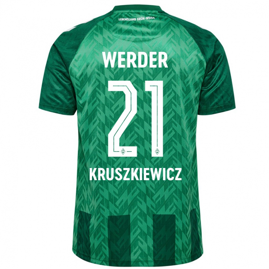 Enfant Football Maillot Jakub Kruszkiewicz #21 Vert Tenues Domicile 2024/25