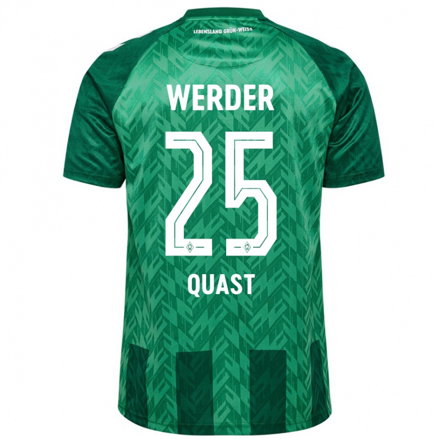 Enfant Football Maillot Sönke Quast #25 Vert Tenues Domicile 2024/25