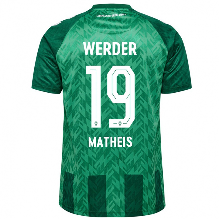 Enfant Football Maillot Saskia Matheis #19 Vert Tenues Domicile 2024/25