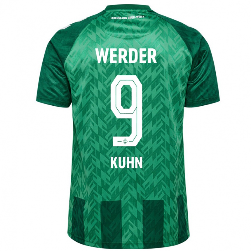 Enfant Football Maillot Philipp Kühn #9 Vert Tenues Domicile 2024/25