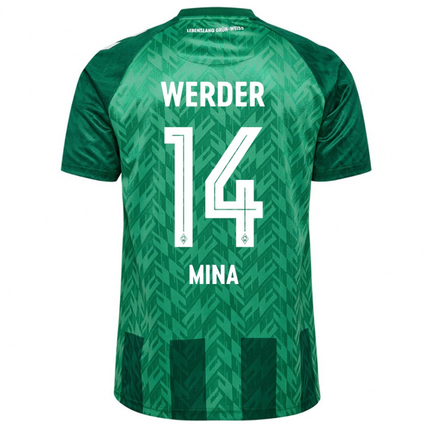 Enfant Football Maillot Johan Mina #14 Vert Tenues Domicile 2024/25