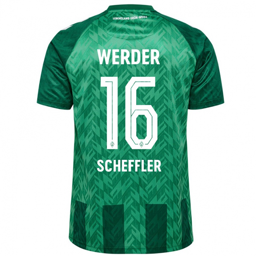 Enfant Football Maillot Ian Scheffler #16 Vert Tenues Domicile 2024/25