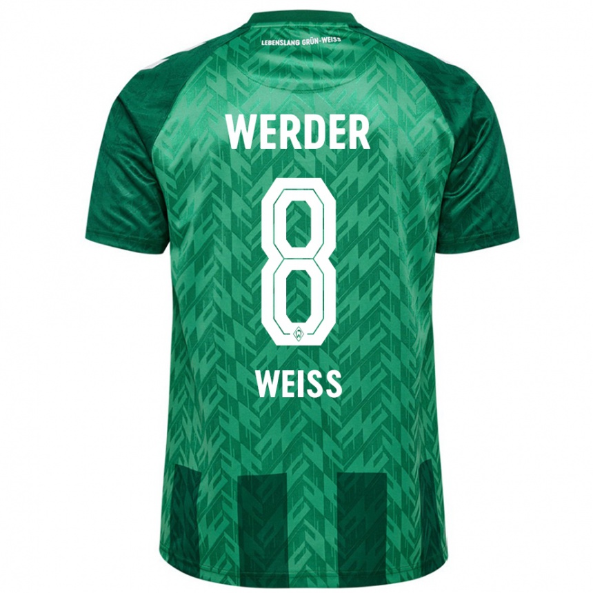 Enfant Football Maillot Michelle Weiss #8 Vert Tenues Domicile 2024/25