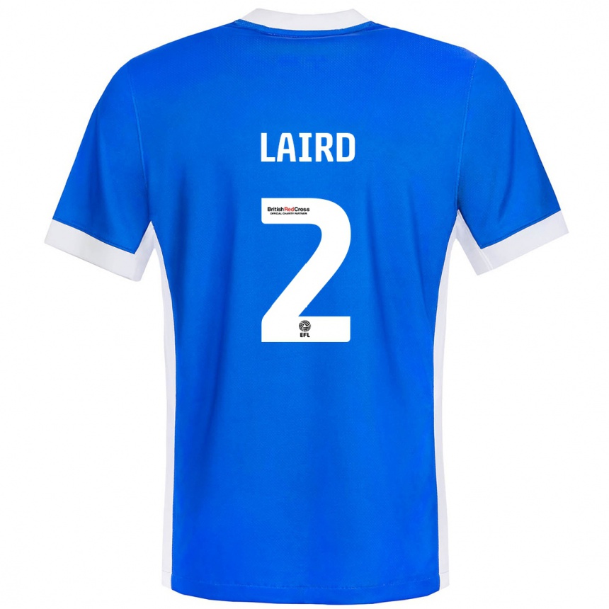 Enfant Football Maillot Ethan Laird #2 Bleu Blanc Tenues Domicile 2024/25