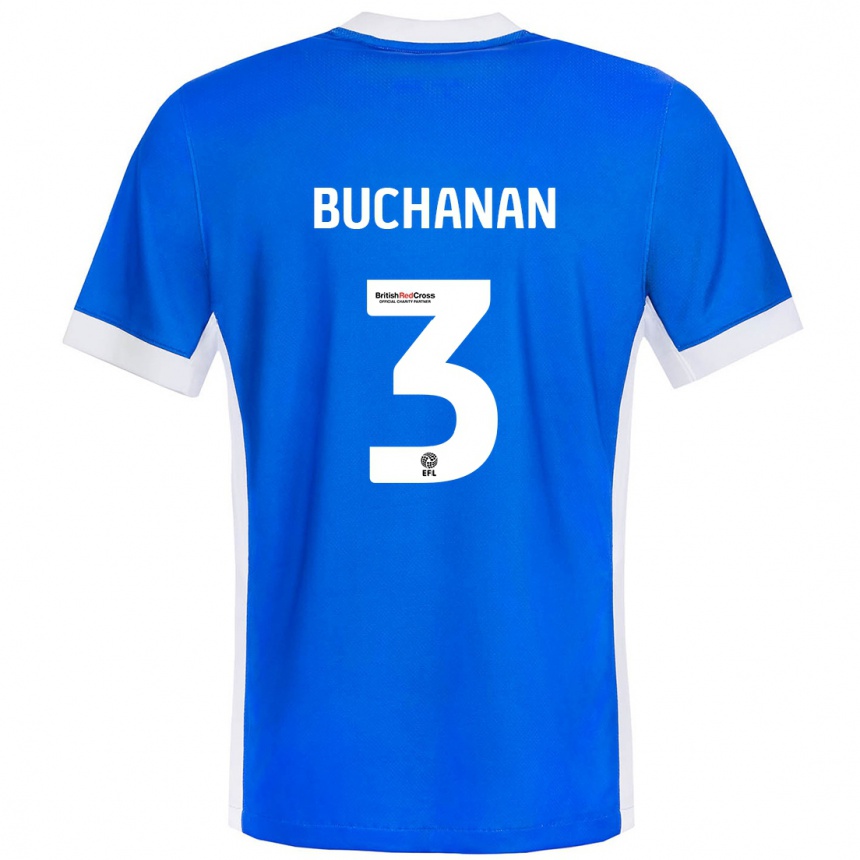 Enfant Football Maillot Lee Buchanan #3 Bleu Blanc Tenues Domicile 2024/25