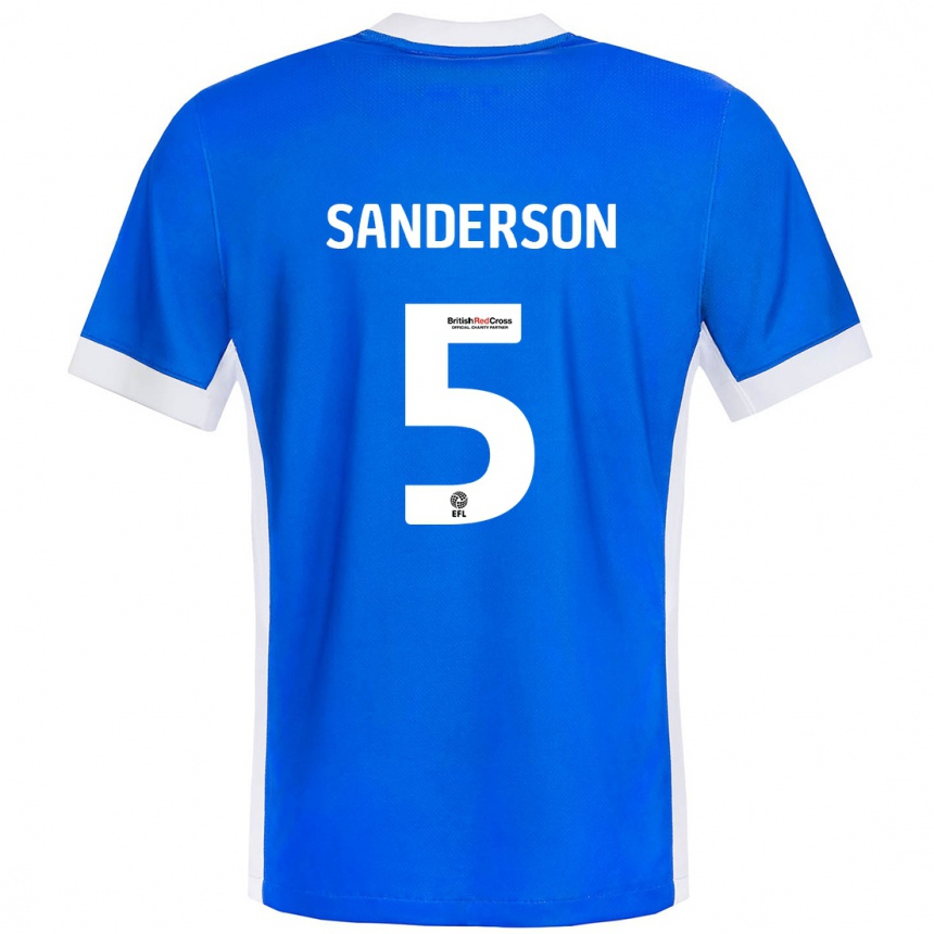 Enfant Football Maillot Dion Sanderson #5 Bleu Blanc Tenues Domicile 2024/25