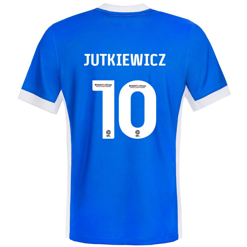 Enfant Football Maillot Lukas Jutkiewicz #10 Bleu Blanc Tenues Domicile 2024/25