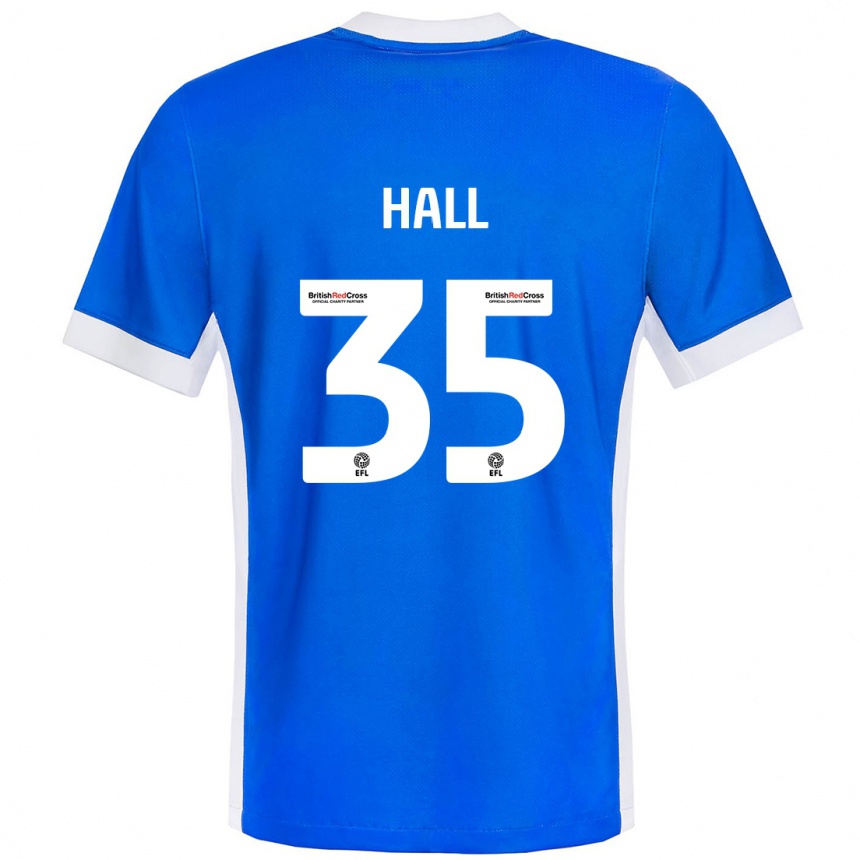 Enfant Football Maillot George Hall #35 Bleu Blanc Tenues Domicile 2024/25