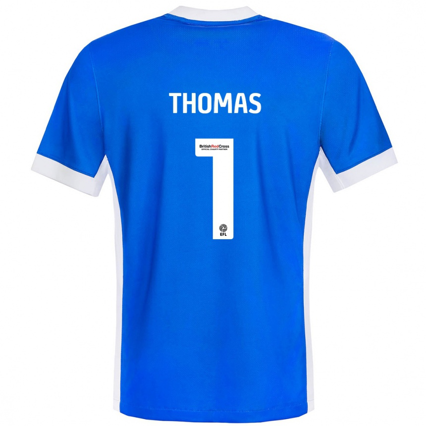 Enfant Football Maillot Lucy Thomas #1 Bleu Blanc Tenues Domicile 2024/25