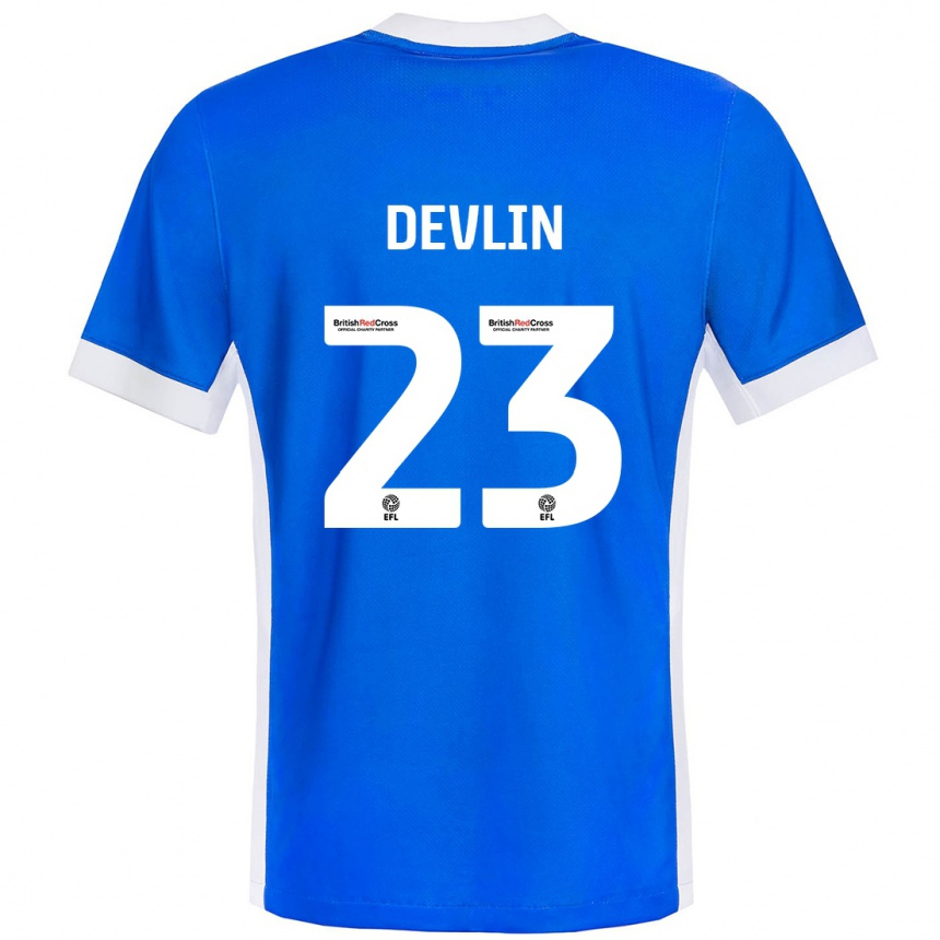 Enfant Football Maillot Charlotte Devlin #23 Bleu Blanc Tenues Domicile 2024/25