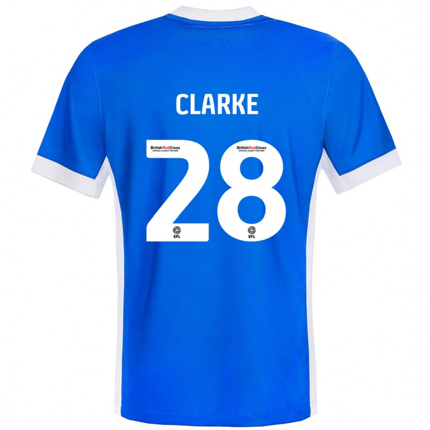 Enfant Football Maillot Charlotte Clarke #28 Bleu Blanc Tenues Domicile 2024/25