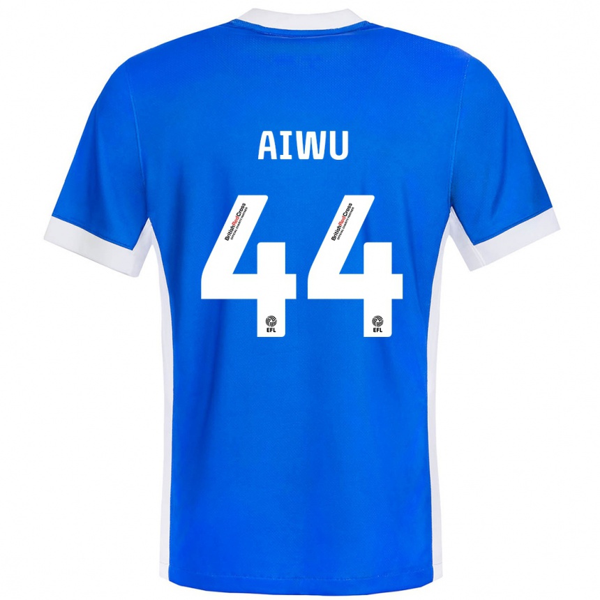 Enfant Football Maillot Emanuel Aiwu #44 Bleu Blanc Tenues Domicile 2024/25