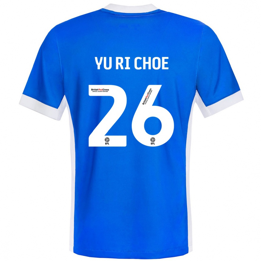 Enfant Football Maillot Yu-Ri Choe #26 Bleu Blanc Tenues Domicile 2024/25