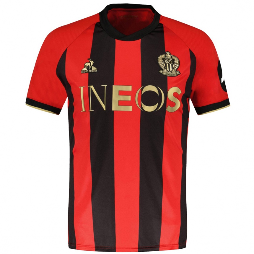 Enfant Football Maillot Walid Enjolras #0 Rouge Noir Tenues Domicile 2024/25