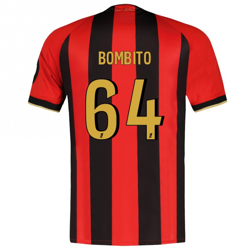 Enfant Football Maillot Moïse Bombito #64 Rouge Noir Tenues Domicile 2024/25