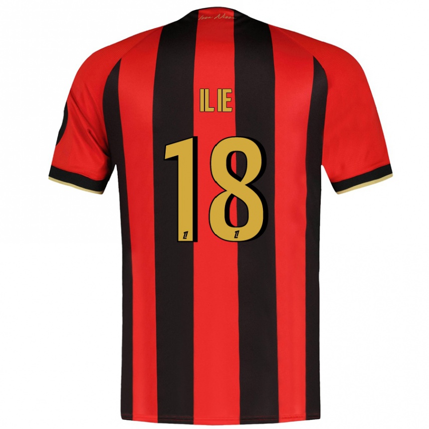 Enfant Football Maillot Rareș Ilie #18 Rouge Noir Tenues Domicile 2024/25