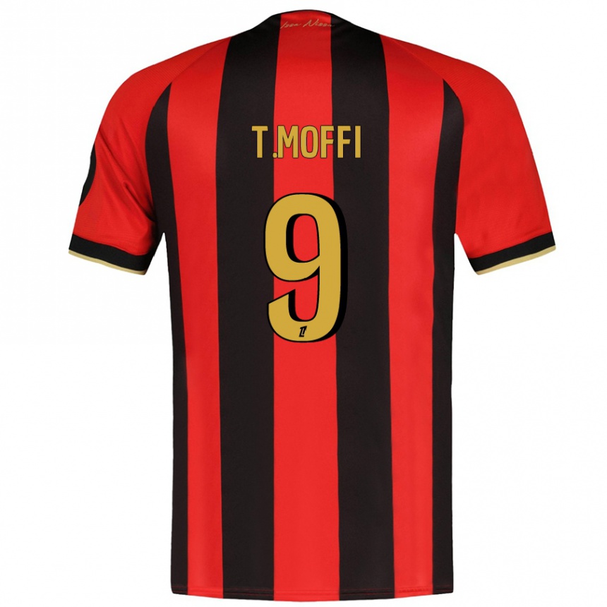 Enfant Football Maillot Terem Moffi #9 Rouge Noir Tenues Domicile 2024/25