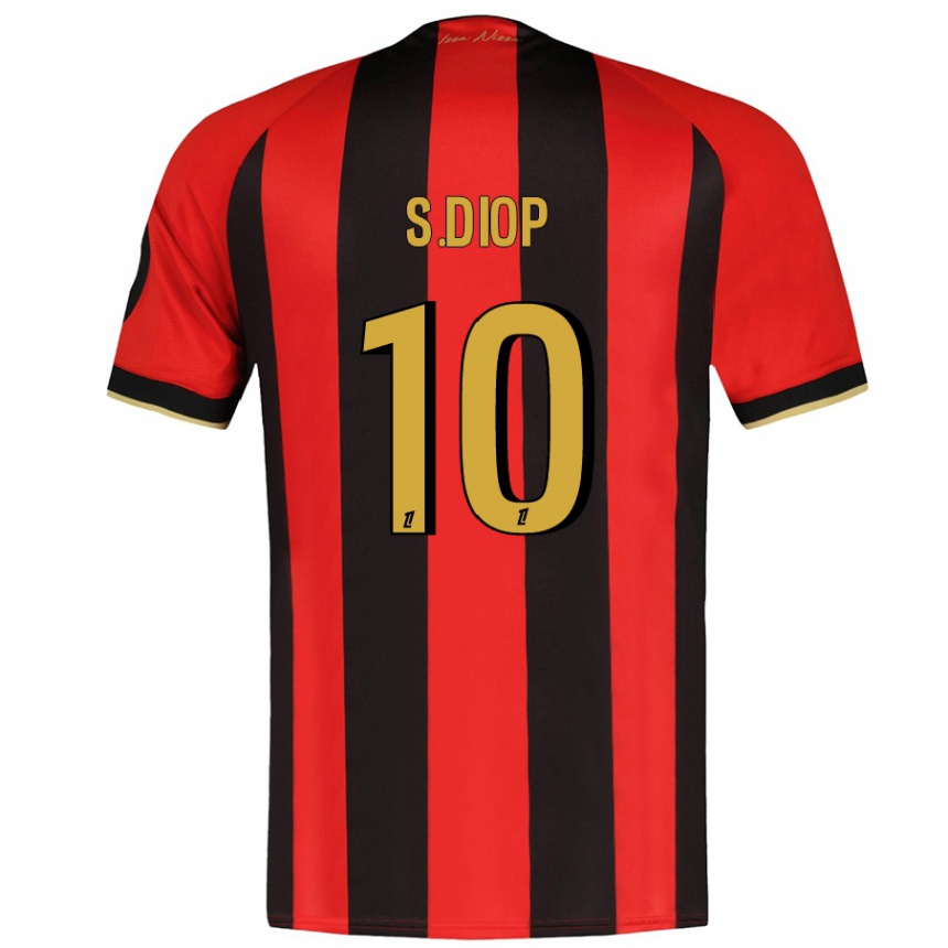 Enfant Football Maillot Sofiane Diop #10 Rouge Noir Tenues Domicile 2024/25