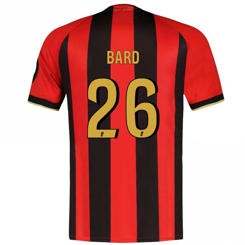 Enfant Football Maillot Melvin Bard #26 Rouge Noir Tenues Domicile 2024/25