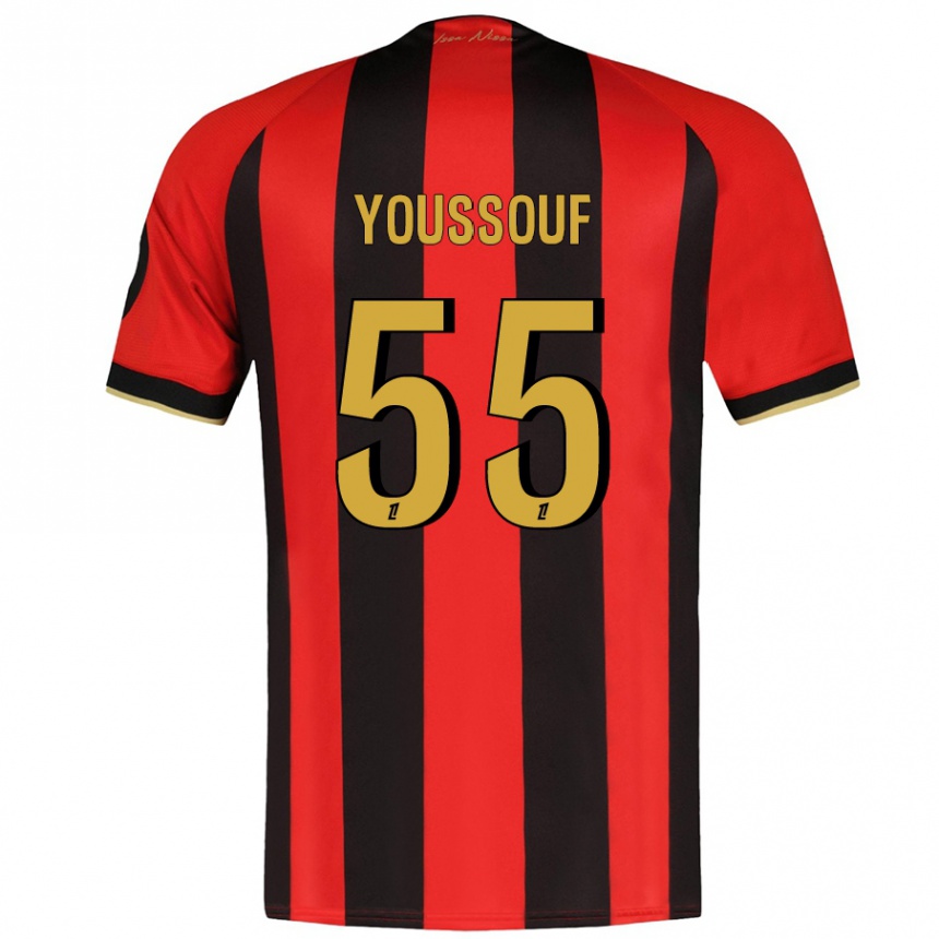 Enfant Football Maillot Youssouf Ndayishimiye #55 Rouge Noir Tenues Domicile 2024/25