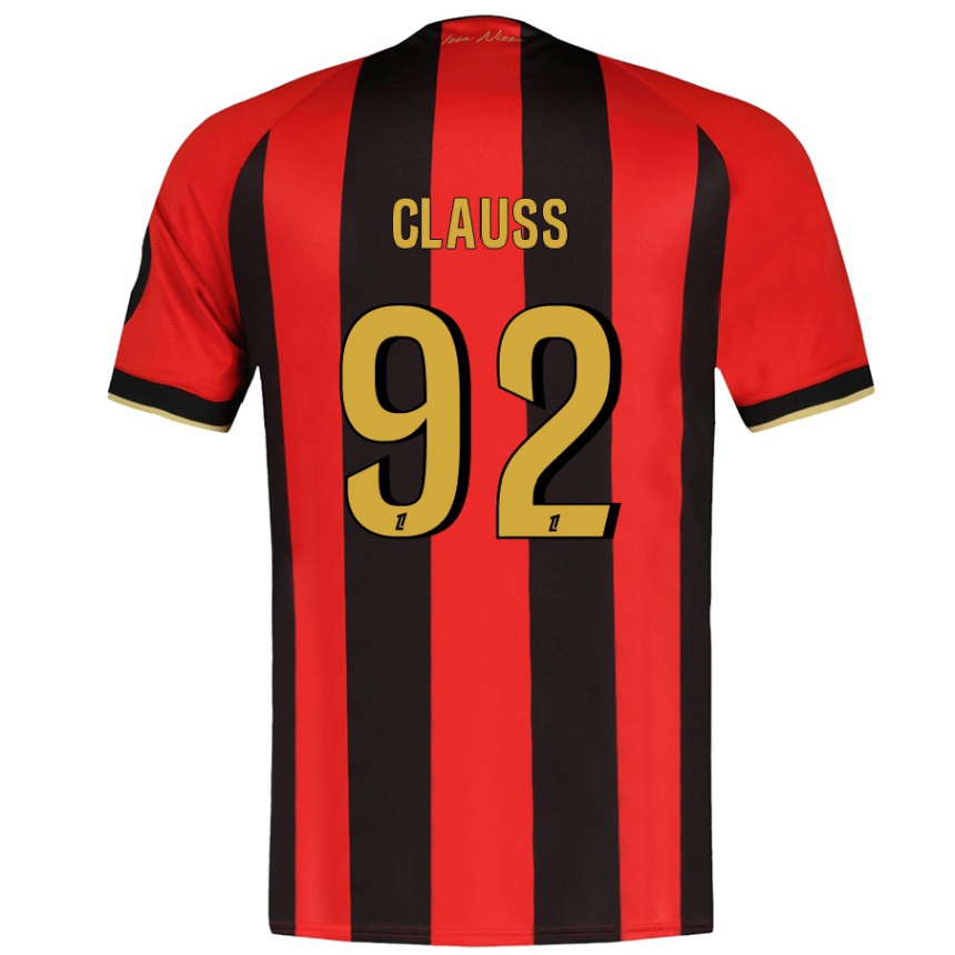 Enfant Football Maillot Jonathan Clauss #92 Rouge Noir Tenues Domicile 2024/25