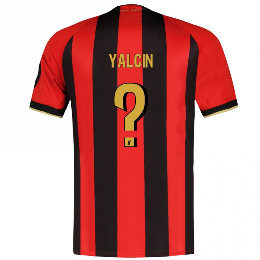 Enfant Football Maillot Noah Yalcin #0 Rouge Noir Tenues Domicile 2024/25