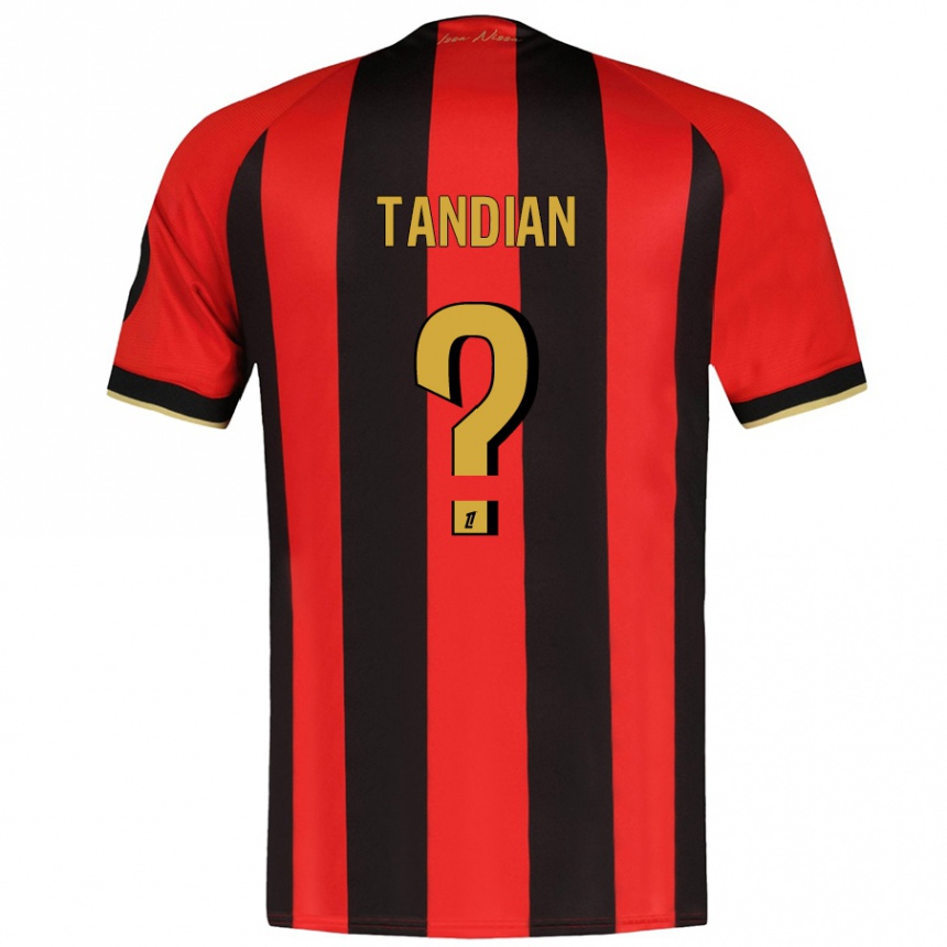 Enfant Football Maillot Elage Tandian #0 Rouge Noir Tenues Domicile 2024/25