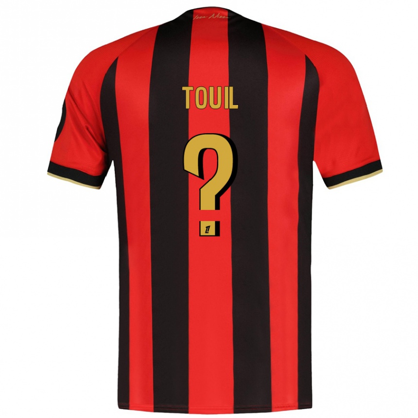 Enfant Football Maillot Yanis Touil #0 Rouge Noir Tenues Domicile 2024/25