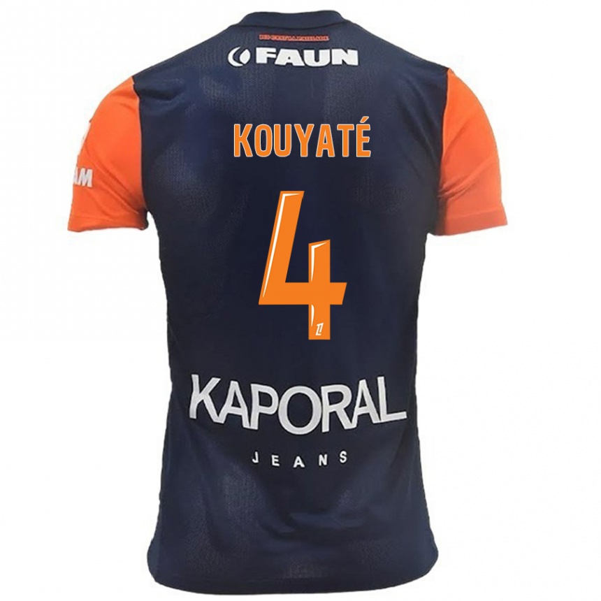 Enfant Football Maillot Kiki Kouyaté #4 Bleu Marine Orange Tenues Domicile 2024/25