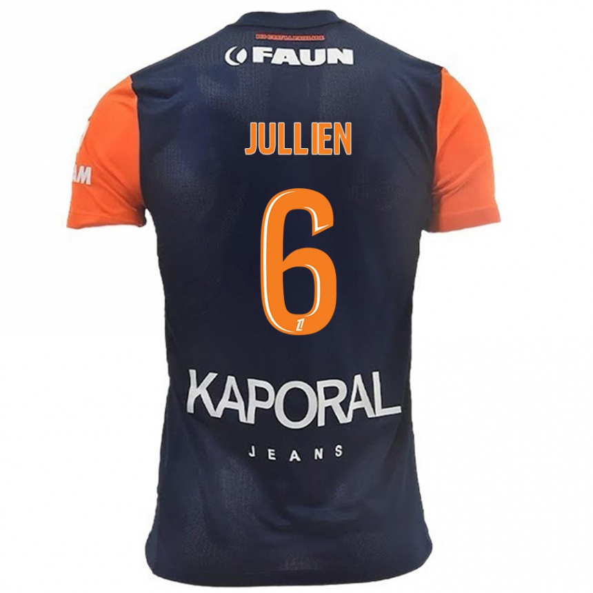 Enfant Football Maillot Christopher Jullien #6 Bleu Marine Orange Tenues Domicile 2024/25