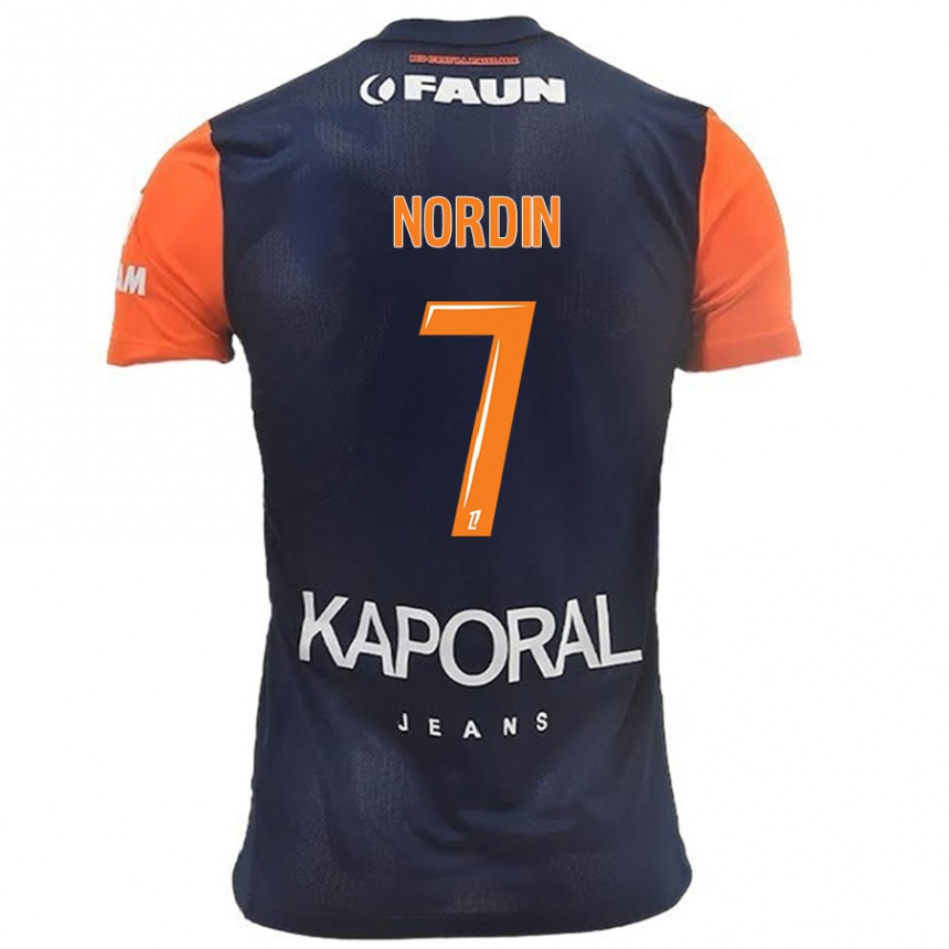 Enfant Football Maillot Arnaud Nordin #7 Bleu Marine Orange Tenues Domicile 2024/25