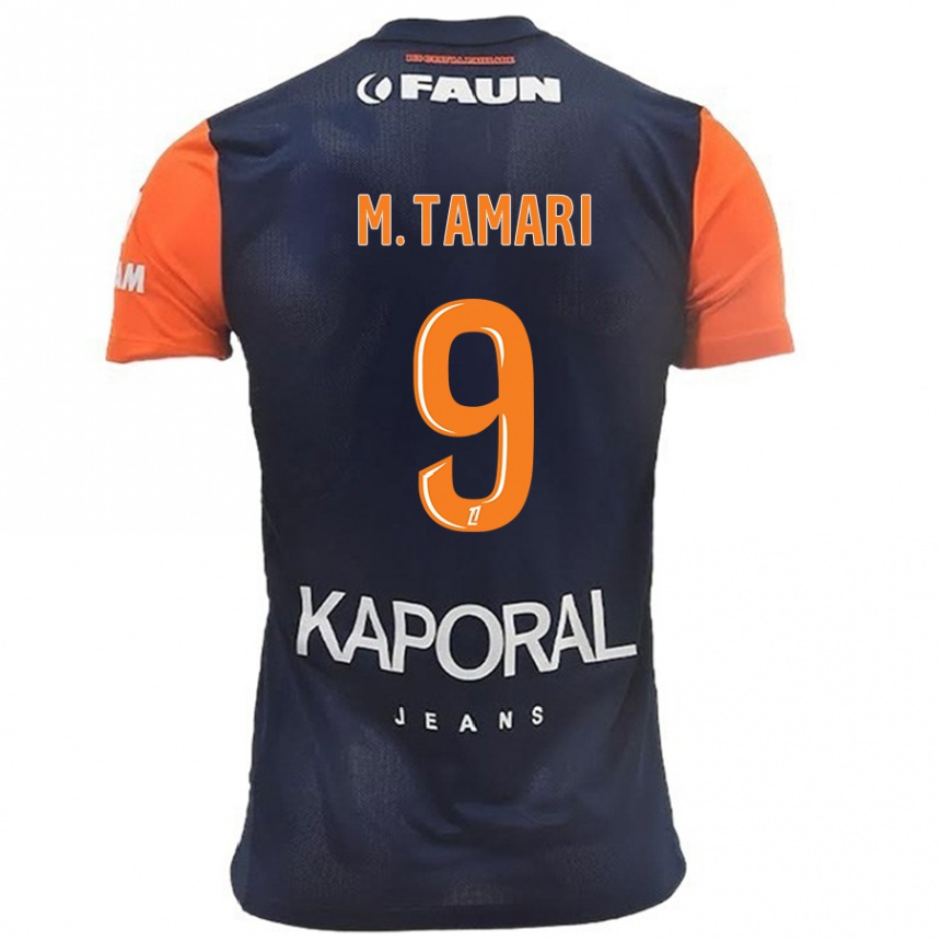 Enfant Football Maillot Mousa Tamari #9 Bleu Marine Orange Tenues Domicile 2024/25